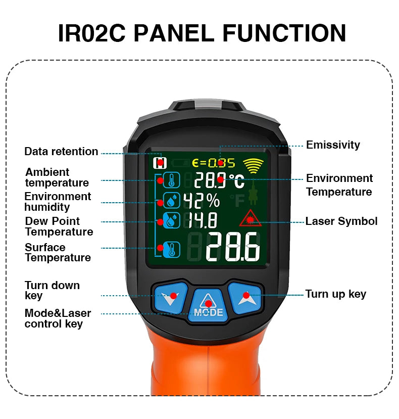 Digital Thermometer Non-contact Pyrometer