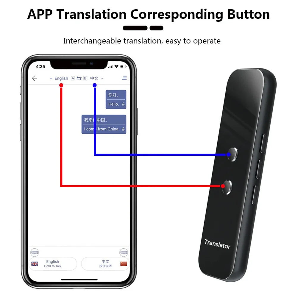 Language Translator Device 2-Way Voice Text Translator With 137 Languages