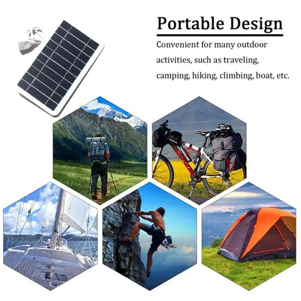 Portable Solar Panel 5V 2W Battery Charger for Power Bank Phone