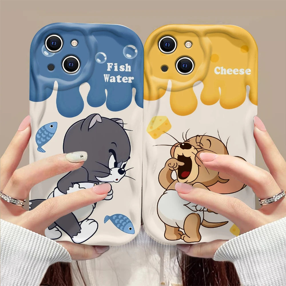 Tom and Jerry 3D iPhone 16 15 14 13 12 11 Pro Max Soft Silicone Cover