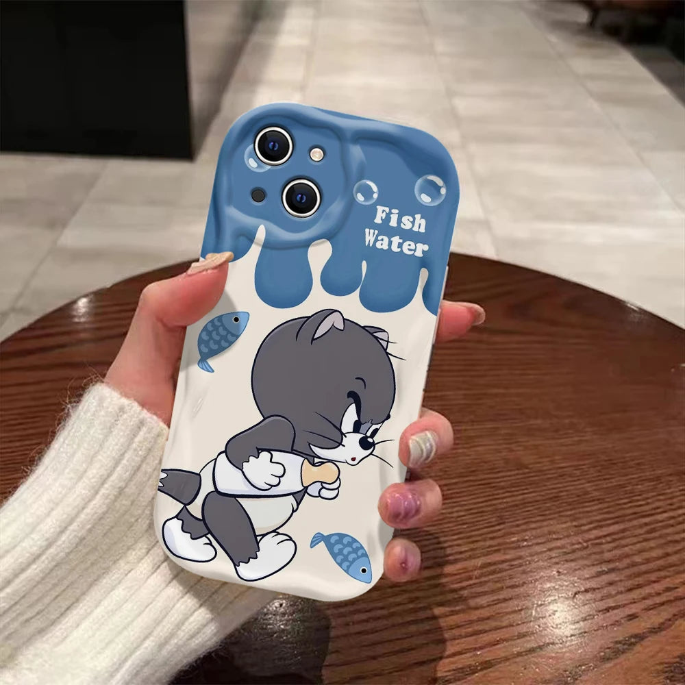 Tom and Jerry 3D iPhone 16 15 14 13 12 11 Pro Max Soft Silicone Cover