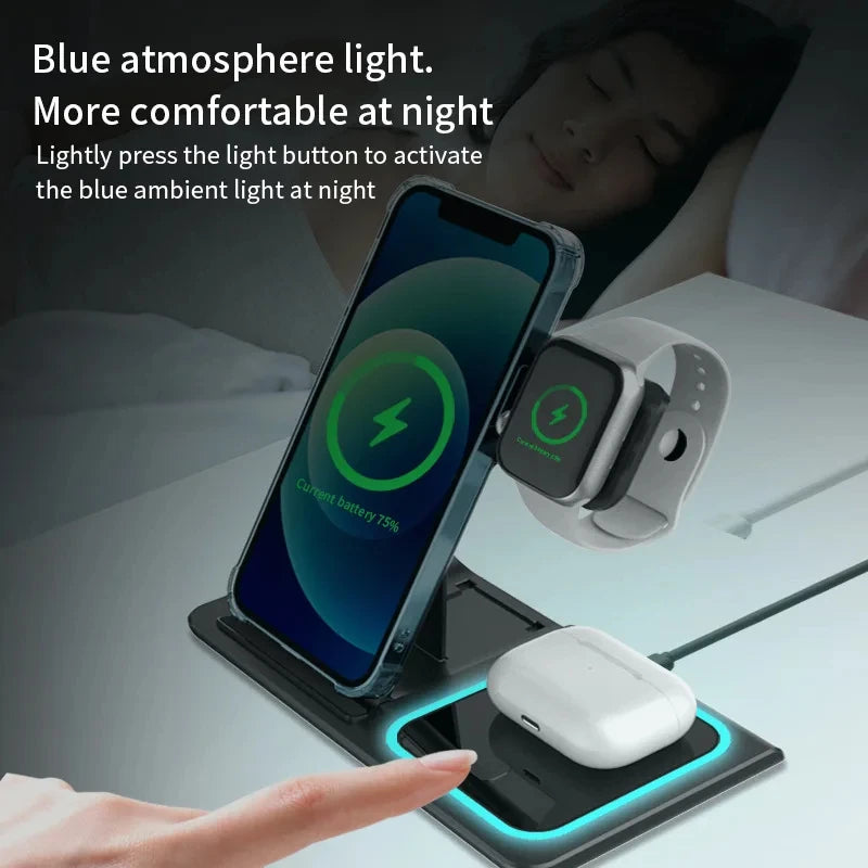 Wireless 3 in 1  Charger iPhone Charging Station