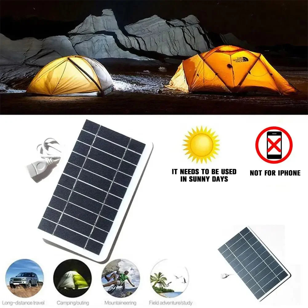 Portable Solar Panel 5V 2W Battery Charger for Power Bank Phone